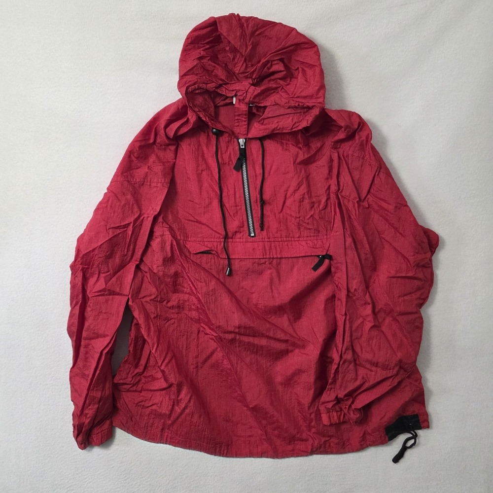 Vintage 90s Marlboro Unlimited Jacket Mens XL Red Nylon HoodPackable Windbreaker